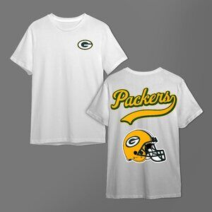 Green Bay Packers Football T-Shirts, Green Bay T-Shirt, White Color, Unisex